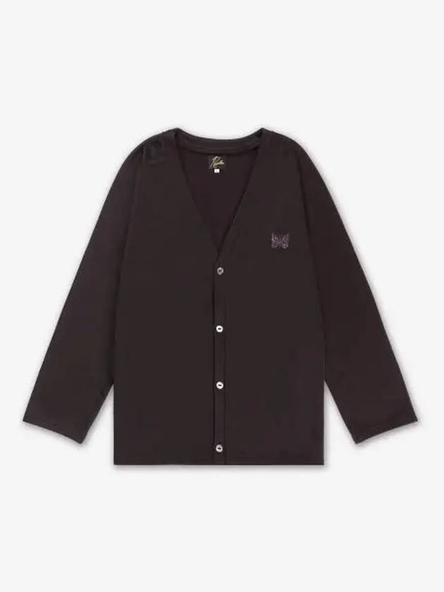 V neck logo jersey cardigan dark purple PU284DKPURPLE - NEEDLES - BALAAN 1