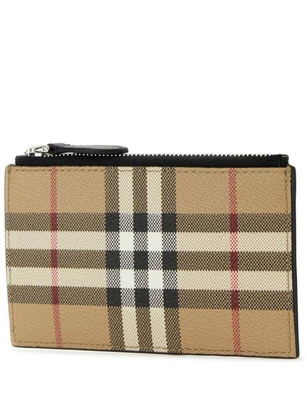 Check Zipper Card Wallet Beige - BURBERRY - BALAAN 3