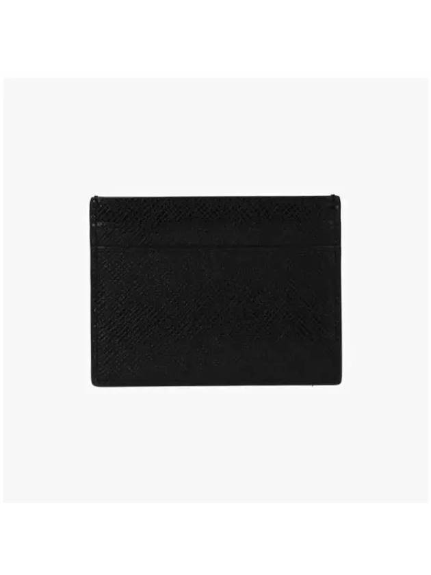 Embossed Logo Leather Card Wallet Black - SAINT LAURENT - BALAAN 5