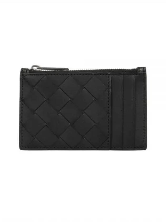 Intrecciato Zipped Card Case Black - BOTTEGA VENETA - BALAAN 2