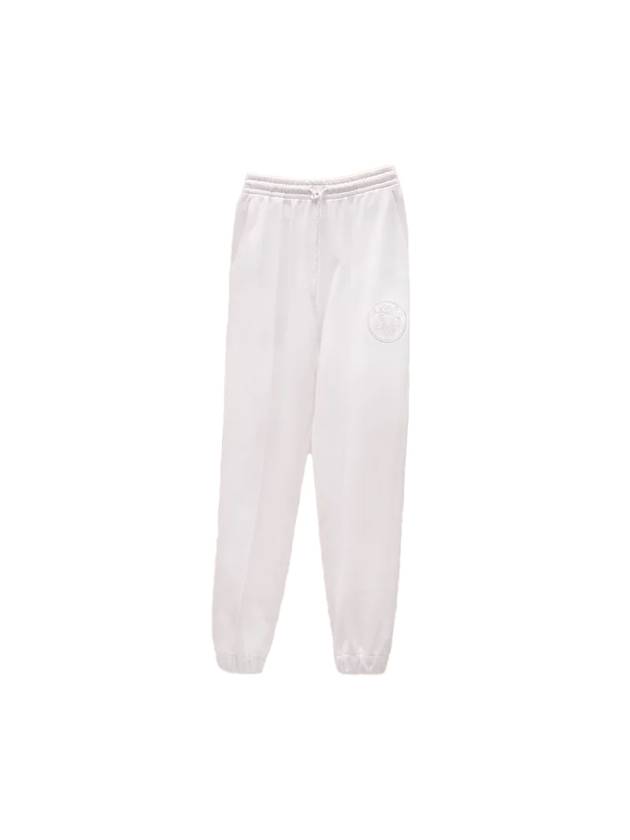 Women's Embroidered Jogger Track Pants White - HERMES - BALAAN.