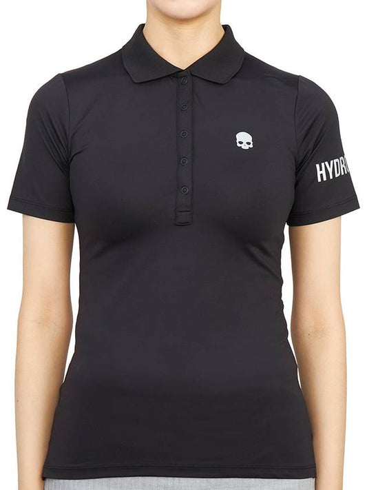 Women's Golf Logo Short Sleeve PK Shirt Black - HYDROGEN - BALAAN 2