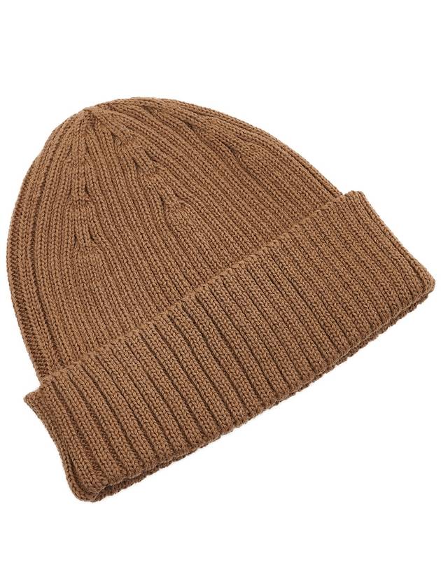 Bold Fox Head Patch Ribbed Beanie Golden Brown - MAISON KITSUNE - BALAAN 5