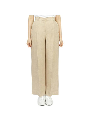 Malizia Linen Wide Pants Ivory - MAX MARA - BALAAN 1