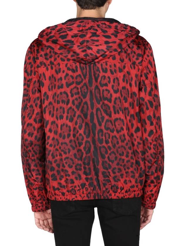 animal print hooded zip-up red - DOLCE&GABBANA - BALAAN 4