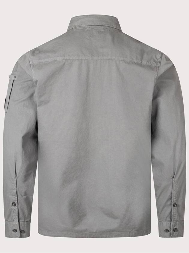 Organic Gabardine Full Zip Over Long Sleeve Shirt Grey - CP COMPANY - BALAAN 3