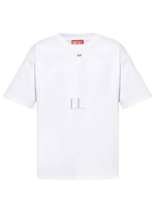 Embroidered D Patch Short Sleeve T-Shirt White - DIESEL - BALAAN 2