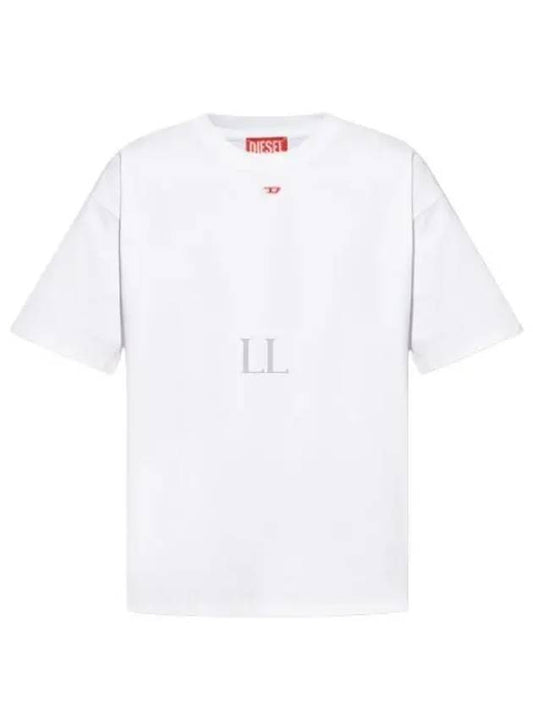 Embroidered D Patch Short Sleeve T-Shirt White - DIESEL - BALAAN 2