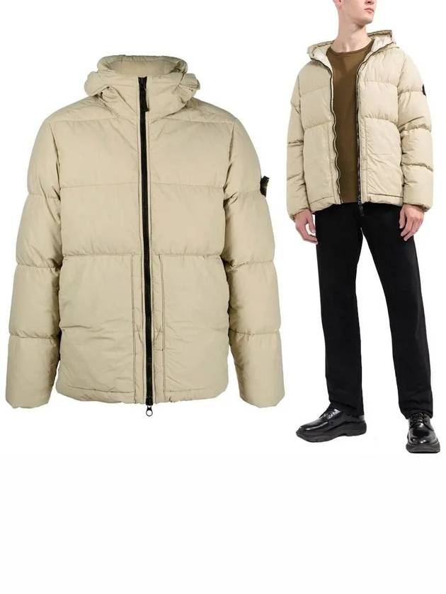 Naslan Light Watro Down Hooded Padding Beige - STONE ISLAND - BALAAN 2