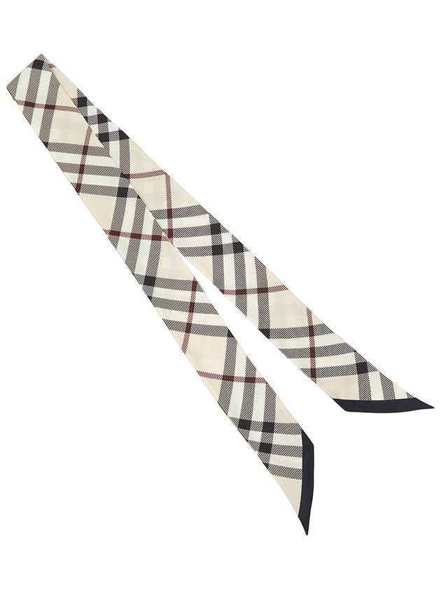 Skinny Check Silk Scarf Beige - BURBERRY - BALAAN 3