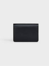 Triomphe Shiny Calfskin Flap Card Wallet Black - CELINE - BALAAN 4