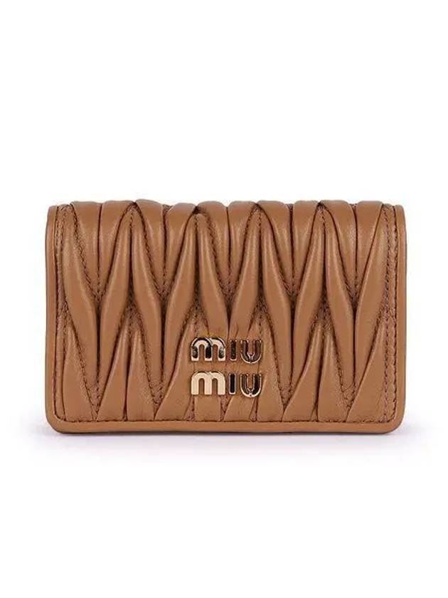 Matelasse Nappa Leather Half Wallet Brown - MIU MIU - BALAAN 2