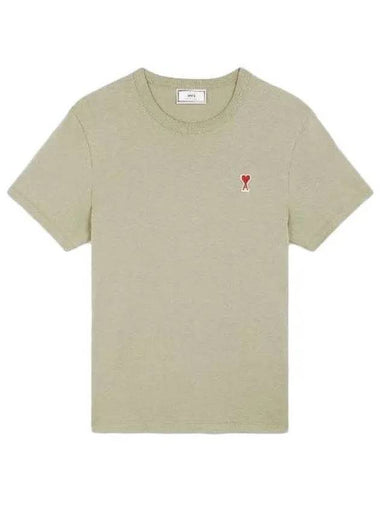 Logo Patch Short Sleeve T-Shirt Sage Green - AMI - BALAAN 1