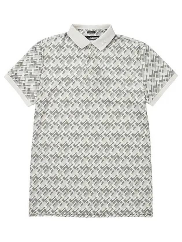 KV Regular Fit Print Polo Shirt JL Micro Bridge Grey - J.LINDEBERG - BALAAN 5