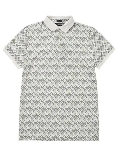 KV Regular Fit Print Polo Shirt JL Micro Bridge Grey - J.LINDEBERG - BALAAN 2