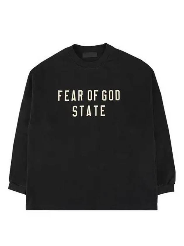 Essential Heavy Logo Print Long Sleeve T-Shirt Black - FEAR OF GOD - BALAAN 2