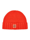 Logo Patch Wool Beanie Red - STONE ISLAND - BALAAN 1