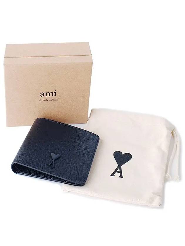 Heart Logo Half Wallet Navy - AMI - BALAAN 6