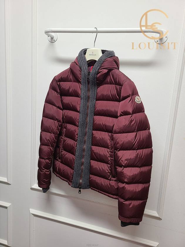 Used luxury goods Lewis It 1 Monclair burgundy canut knit hooded padded jumper - MONCLER - BALAAN 3