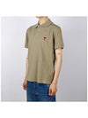 Men's Heart Logo Polo Shirt Heather Sage - AMI - BALAAN 3