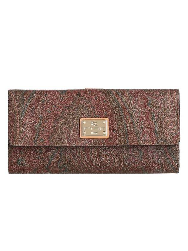 Paisley Print Gold Logo Long Wallet Brown - ETRO - BALAAN 1