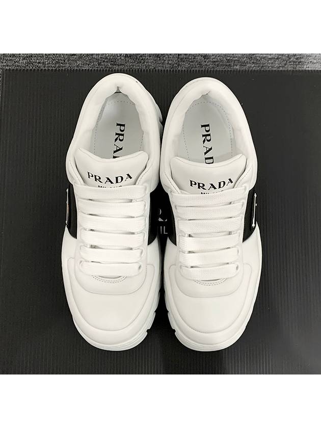 Padded Nappa Leather Low Top Sneakers White - PRADA - BALAAN 6