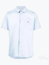 Men's Logo Classic Short Sleeve Shirt Light Blue - VIVIENNE WESTWOOD - BALAAN 2