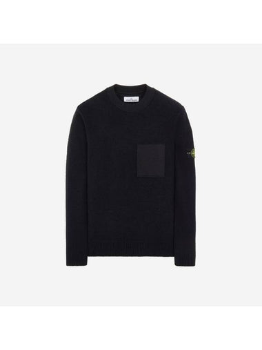 Wappen Patch Soft Cotton Knit Top Black - STONE ISLAND - BALAAN 1