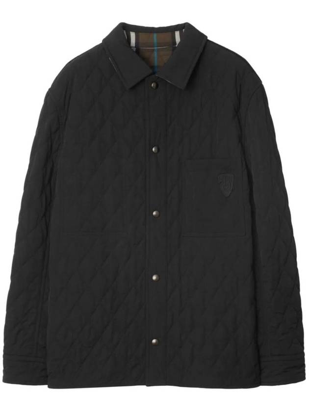 Reversible Quilted Overshirt Jacket Sands Black - BURBERRY - BALAAN 1