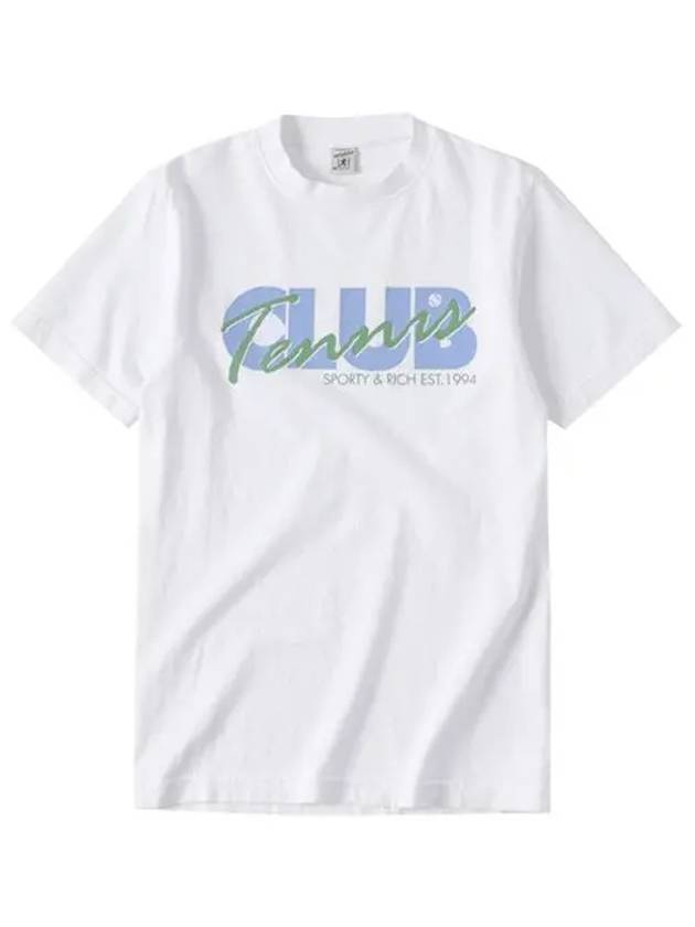 Agassi Tennis Club Logo Short Sleeve T-Shirt White - SPORTY & RICH - BALAAN 4