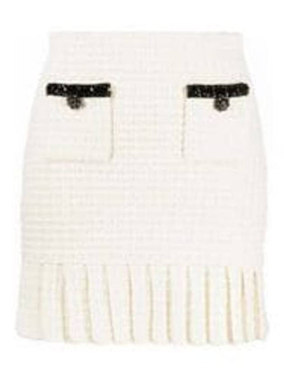 Women's Textured Knit A-Line Skirt Cream - SELF PORTRAIT - BALAAN 2