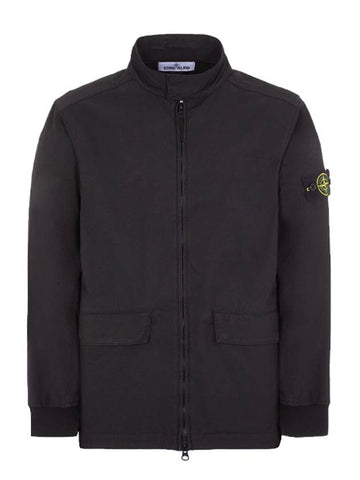 Men's Batavia Nylon Cotton Zip-Up Jacket Black - STONE ISLAND - BALAAN 1