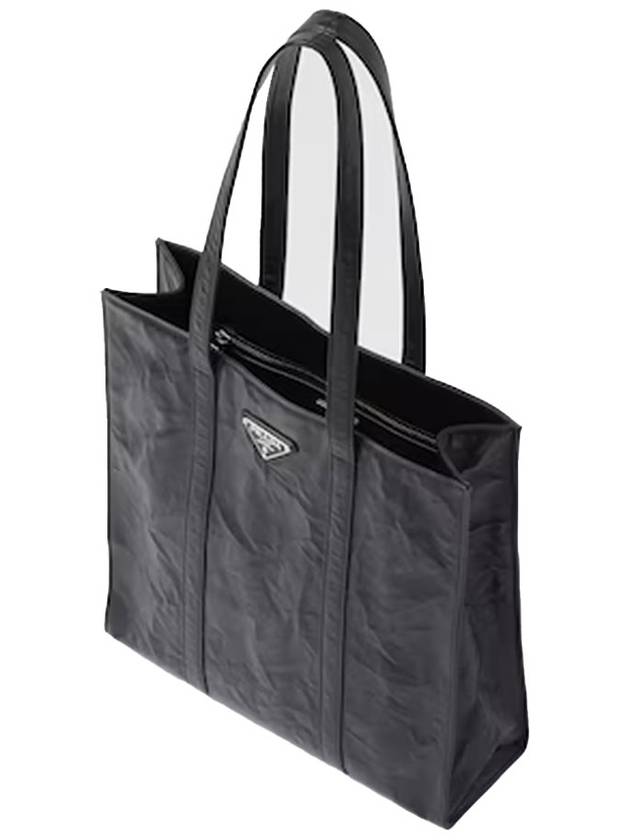 Small Antique Nappa Leather Tote Bag Black - PRADA - BALAAN 5