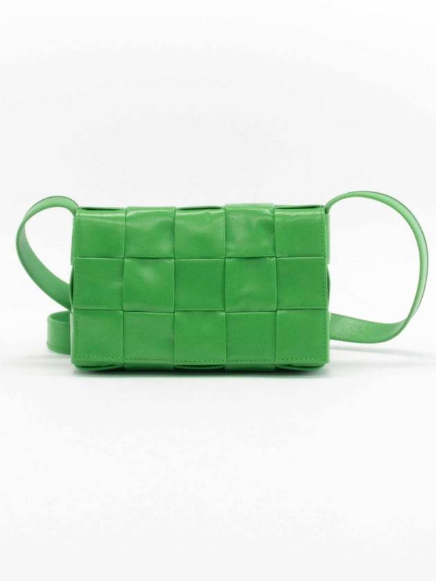Cassette Small Leather Cross Bag Green - BOTTEGA VENETA - BALAAN 3