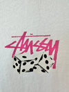 AU Australia PAIR OF DICE Slim Fit Crop T-Shirt ST124W2002 White WOMENS - STUSSY - BALAAN 2