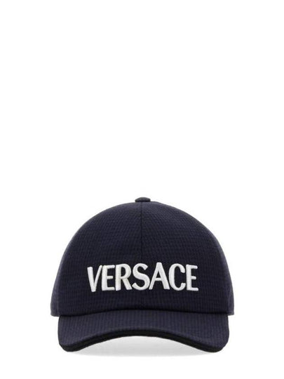 Logo Print Baseball Ball Cap Navy - VERSACE - BALAAN 2