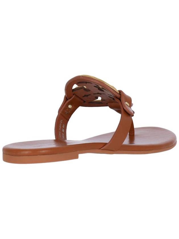 Women's Metal Miller Soft Flip Flops Brown - TORY BURCH - BALAAN 5