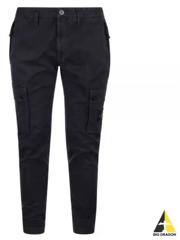 Wappen Patch Old Treatment Slim Fit Cargo Straight Pants Navy - STONE ISLAND - BALAAN 2