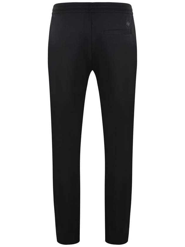 Men's Double Jersey Cotton Track Pants Black - EMPORIO ARMANI - BALAAN 4