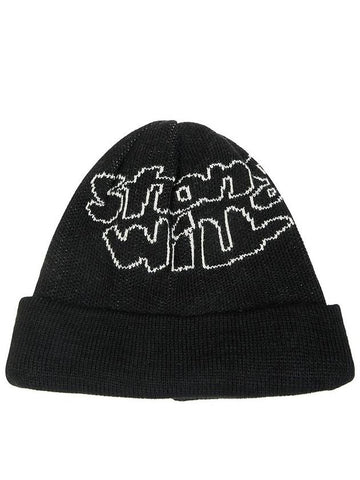 Logo Intarsia Knit Beanie Black - COMME DES GARCONS - BALAAN 1