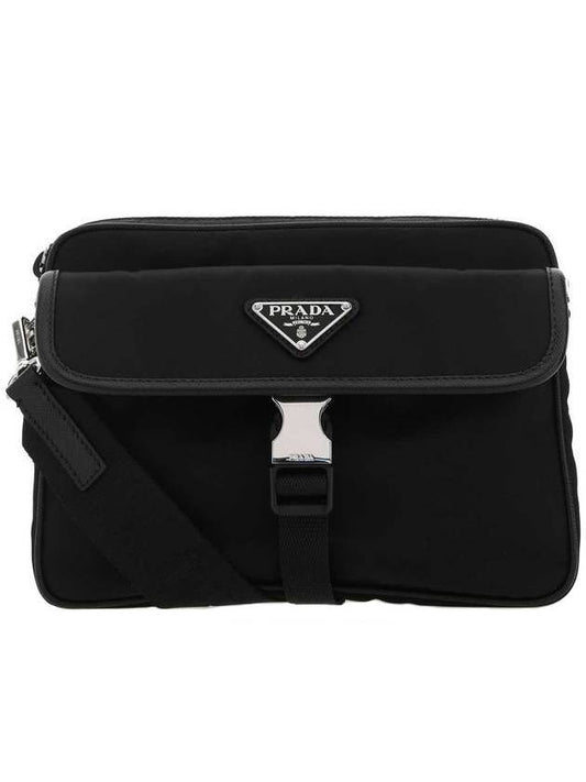 Re-Nylon Flap Cross Bag Black - PRADA - BALAAN 1