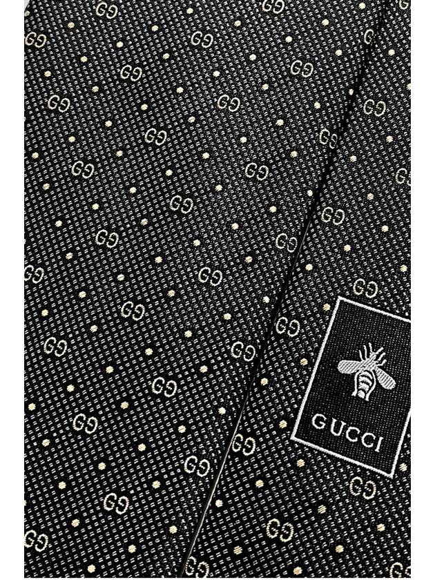 GG Martin silk tie black gold 324855 - GUCCI - BALAAN 3