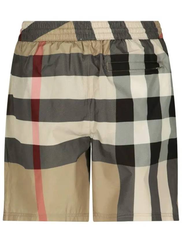 ExaGGerated Check Drawcord Swim Shorts Archive Beige - BURBERRY - BALAAN 4