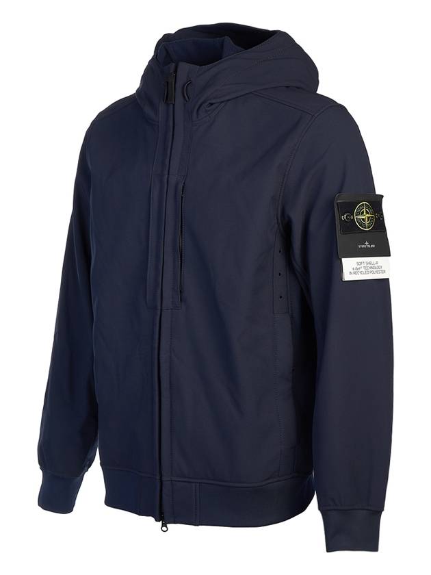 Soft Shell RE Dye Technology Hooded Jacket Navy - STONE ISLAND - BALAAN 3