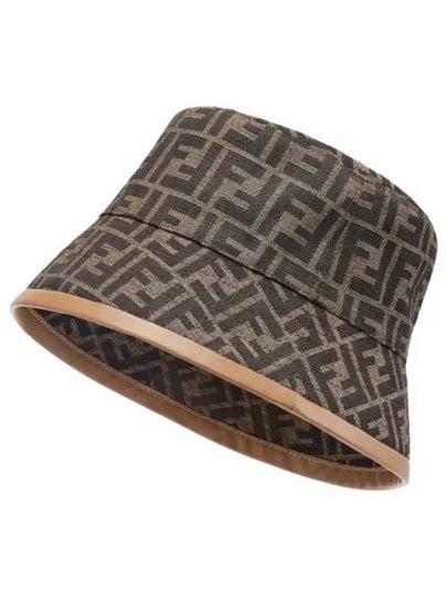 FF Logo Embroidery Cotton Bucket Hat Brown - FENDI - BALAAN 2