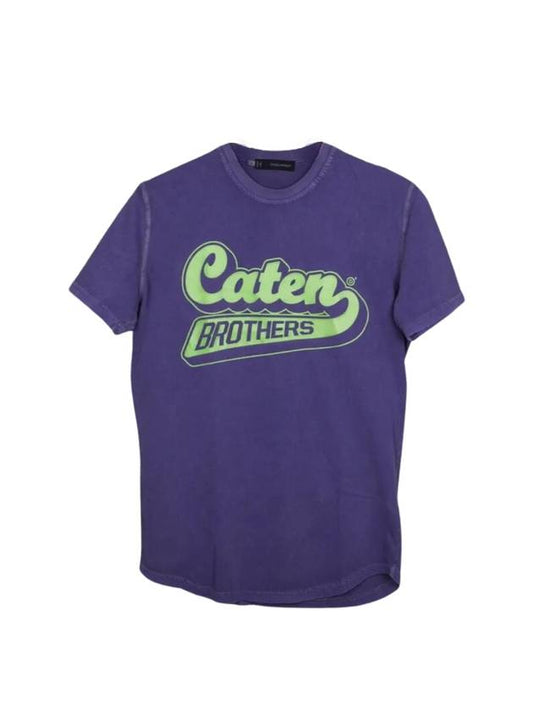 Carton Brother Short Sleeve T-Shirt Purple - DSQUARED2 - BALAAN 1