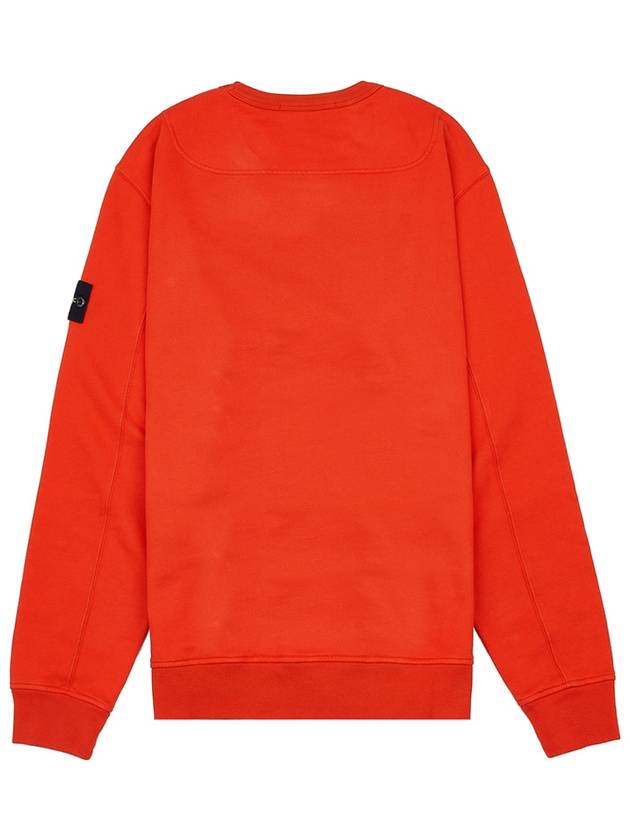 Brushed Cotton Fleece Garment Dyed Crewneck Sweatshirt Lobster Red - STONE ISLAND - BALAAN 3