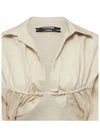 La Chemise Machou Bolero Crop Blouse Beige - JACQUEMUS - BALAAN 5