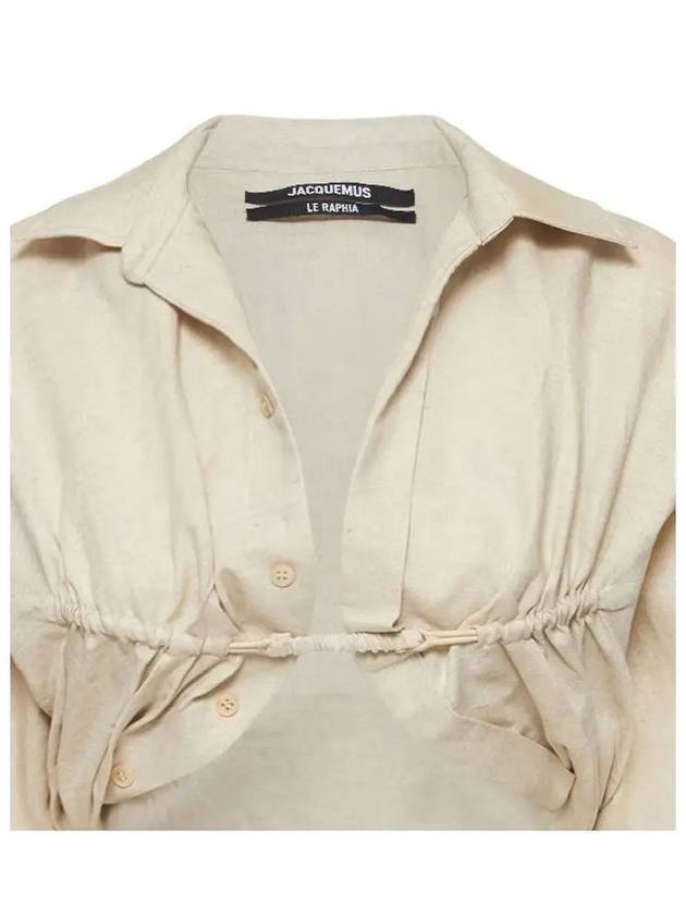 La Chemise Machou Bolero Crop Blouse Beige - JACQUEMUS - BALAAN 5