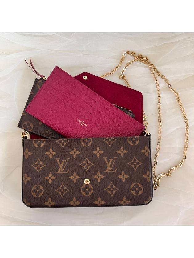 Felicie Pochette Monogram Shoulder Bag Fuchsia Brown - LOUIS VUITTON - BALAAN 6